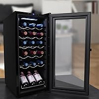 Vista 5 de Nutrichef Refrigerador de vino delgado de 18 botellas Enfriador de vino rojo y blanco Control de temperatura ajustable de 41 °F a 64 °F