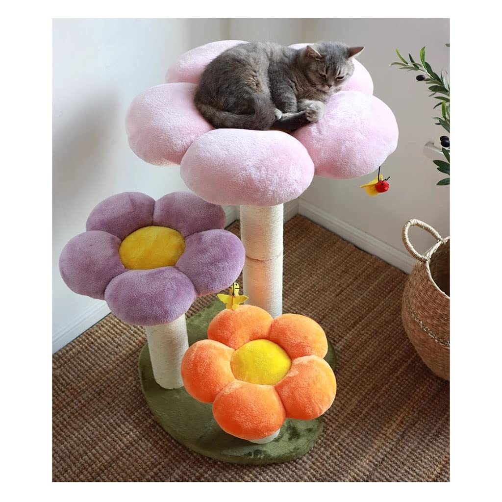 Kratzbäume Blumen-Kratzbaum für Große Katzen, 9 Kg, Robuster, Niedlicher Kratzbaum, Vom Boden Bis Zur Decke Reichend
