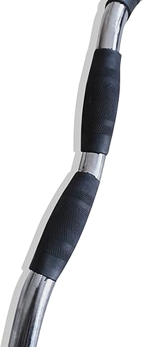 Miniatura 3 de CAP Barbell Olympic EZ Curl Bar con agarres de goma, cromo (2 pulgadas) (nueva versión), 47 pulgadas (OBIS-47MBR)