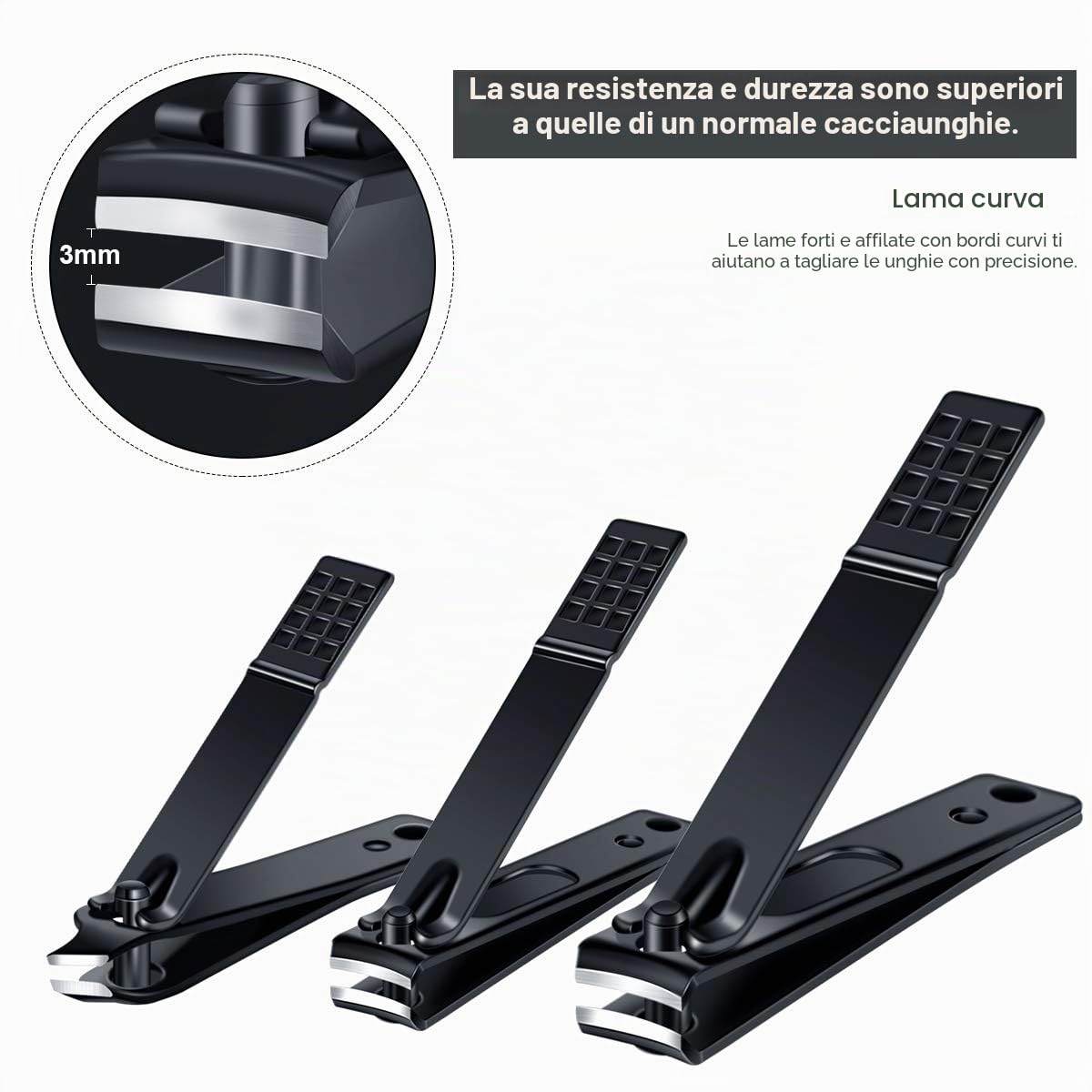 Tagliaunghie Set Professionale - Grooming Kit Strumenti per Manicure e Pedicure 16pcs con Lussuosa Custodia da Viaggio in Pelle (Nero)
