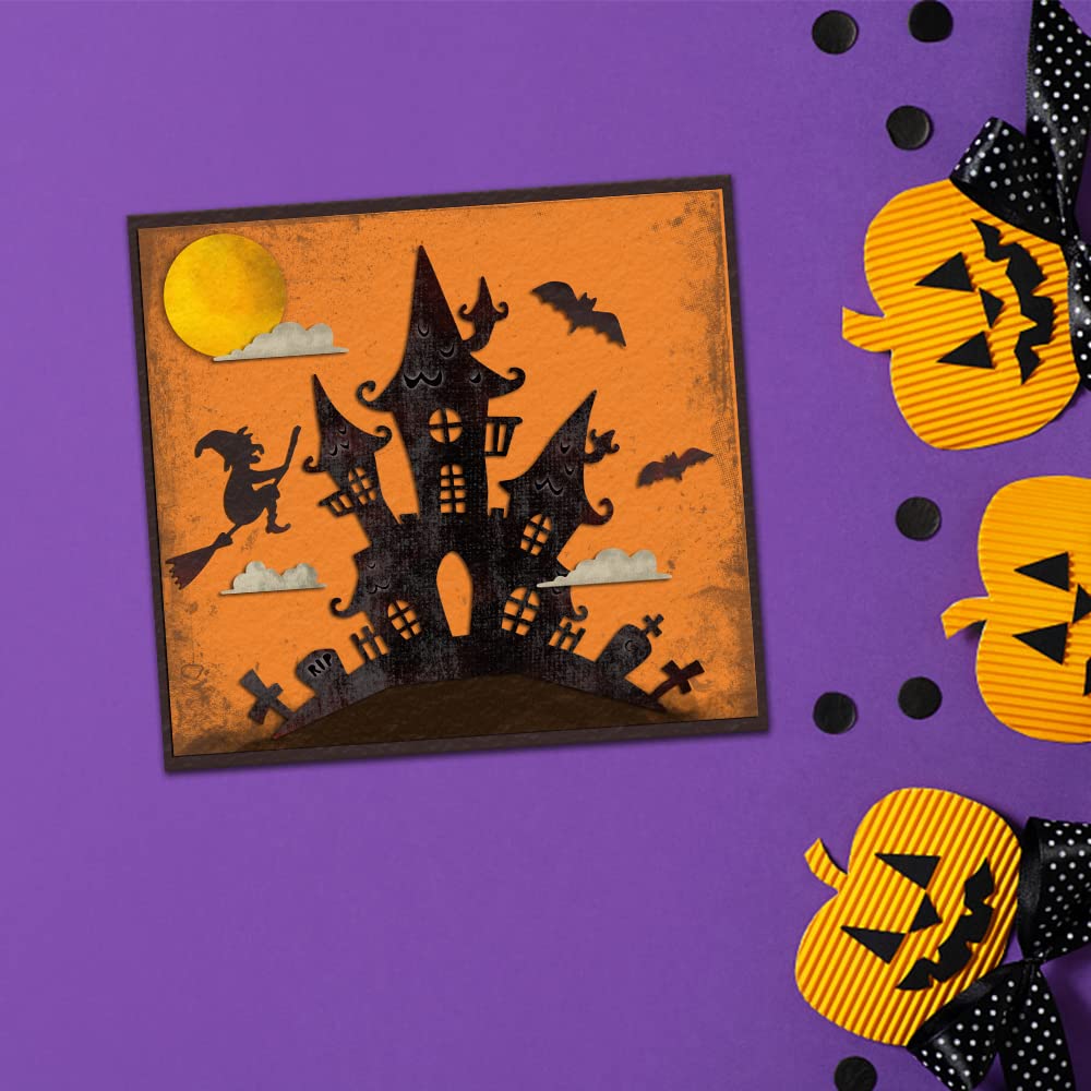 Heureppy Halloween wykrojniki do domu, wykrojniki do tworzenia kart, tło do domu, nietoperze, wytłaczanie, szablon, narzędzie, DIY, scrapbooking, album fotograficzny, rękodzieło, materiały dekoracyjne