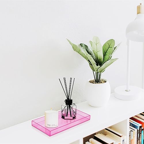 Miniatura 6 de ROYALITA Bandeja acrílica de baño para encimera, bandeja de toalla de invitados para servilleta, perfume, joyería, maquillaje, bandejas de tocador