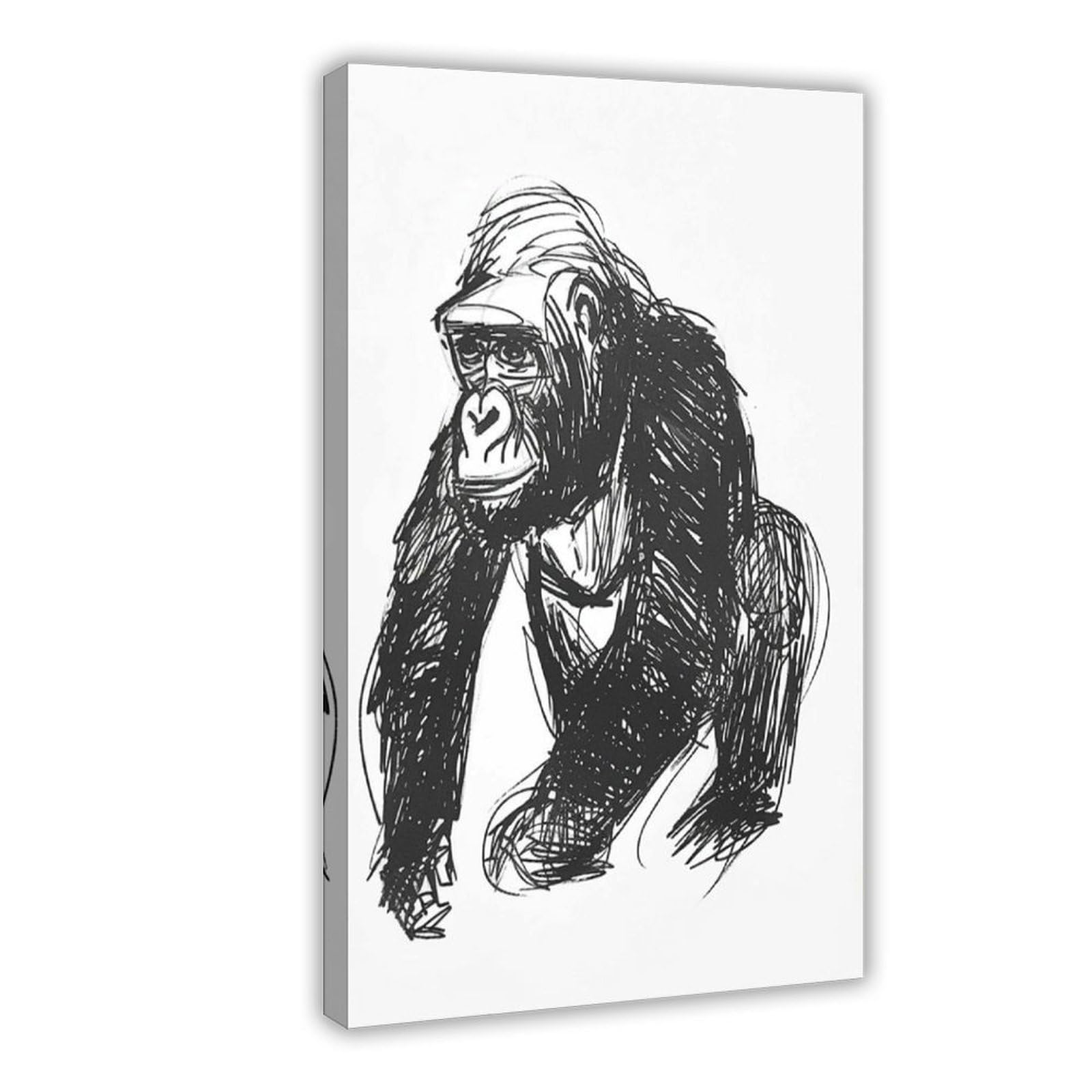Bareronor Interesting Gorilla Poster (2) Canvas Poster Bedroom Decor Landscape Office Room Decor Gift 24" L X 36" W