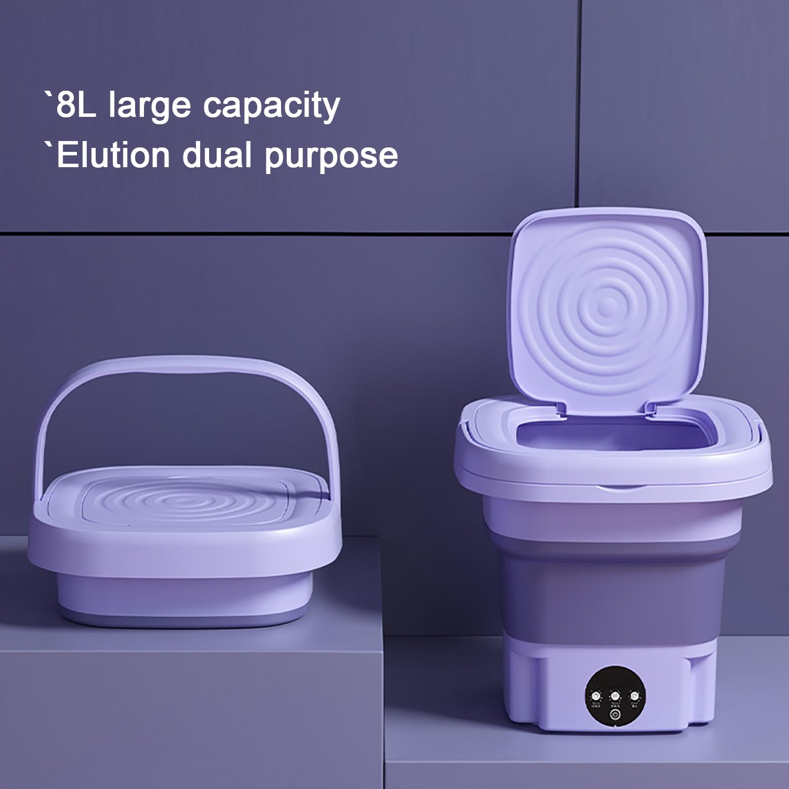 Portable Washing Machine, Mini Washing Machine Ultrasonic Turbine Wash,Home Foldable Small Portable Laundry Machine, Mini Portable Washer For Underwear, Sock, Baby Clothes, Travel, Camping, Dorm, RV