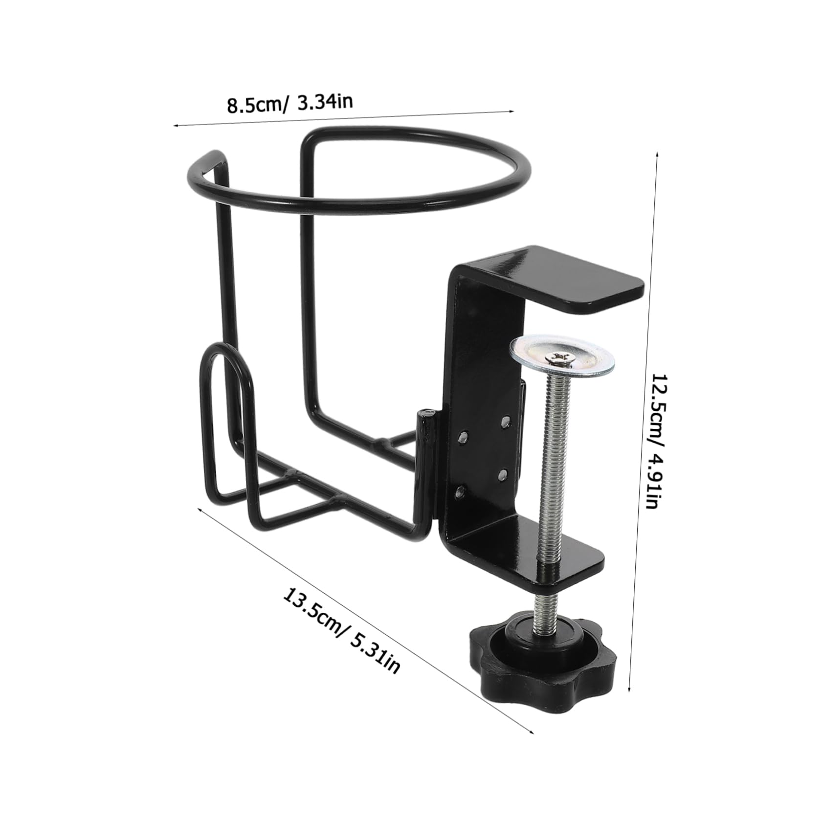LAPYAPPE Multi-Purpose Metal Desk Cup Holder Clamp Large Size Drink Holder for Mugs Bottles Beer for Office Home