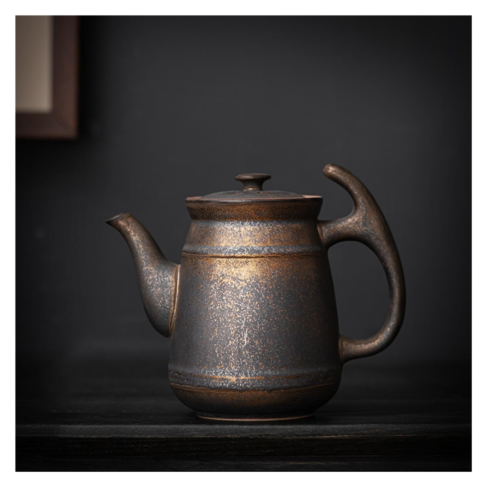 Ceramiczny czajniczek, w stylu vintage, czajniczek do gotowania wody, pojemność 660 ml, idealny do użytku domowego i biurowego, trwały i funkcjonalny niezbędnik kuchenny