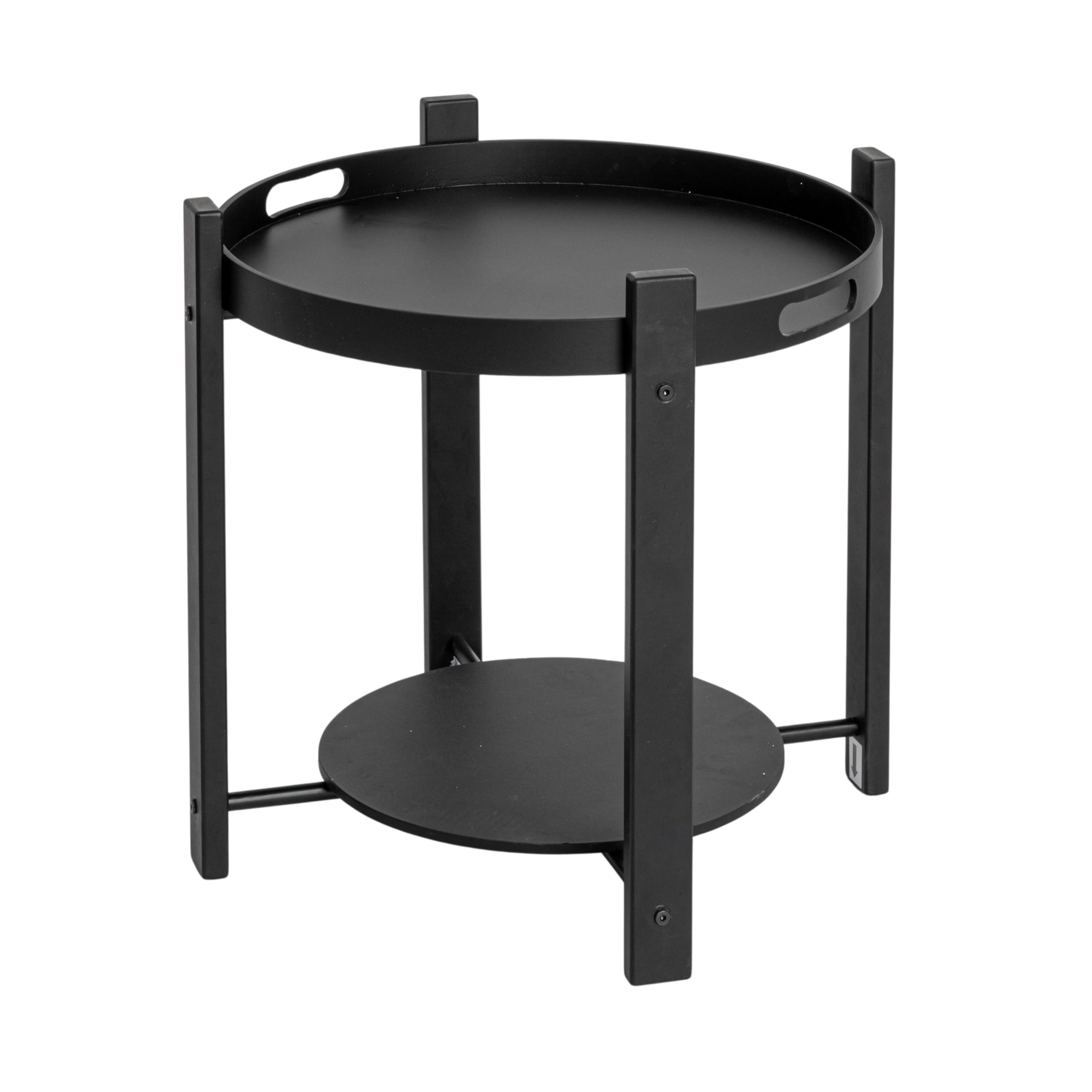 Creative Co-Op Chic Fir Wood and Metal Tray Table, Black