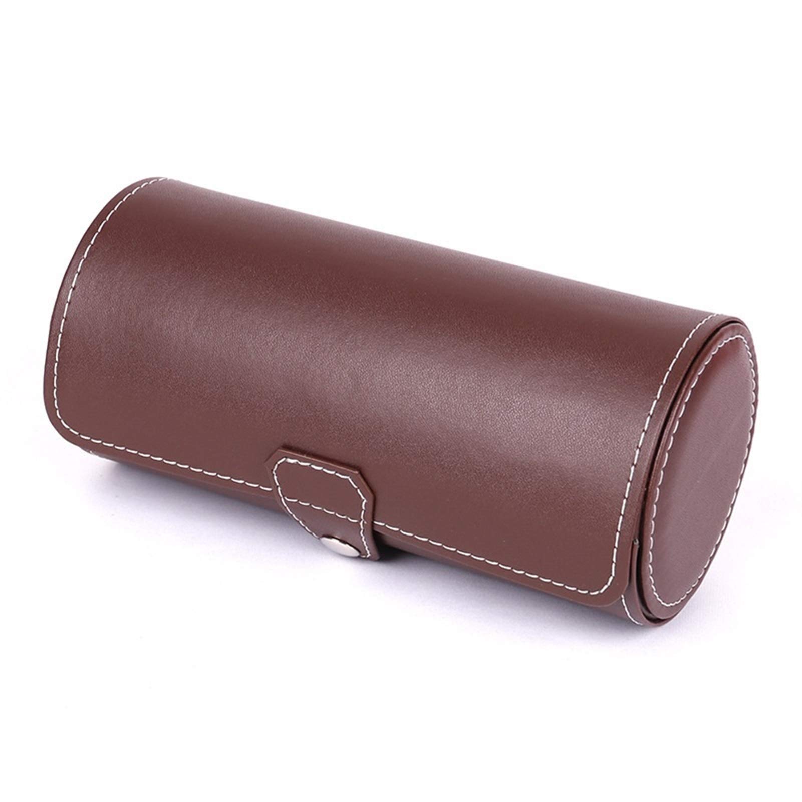 Uhrenbox für Herren, PU-Leder, Uhrenaufbewahrung, Uhrenrolle, Reise-Uhrenetui für 3 Uhren mit Samtabschnitten, um Kratzer oder Stöße zu verhindern, Uhren-Display-Organizer-Box (Farbe: Braun)