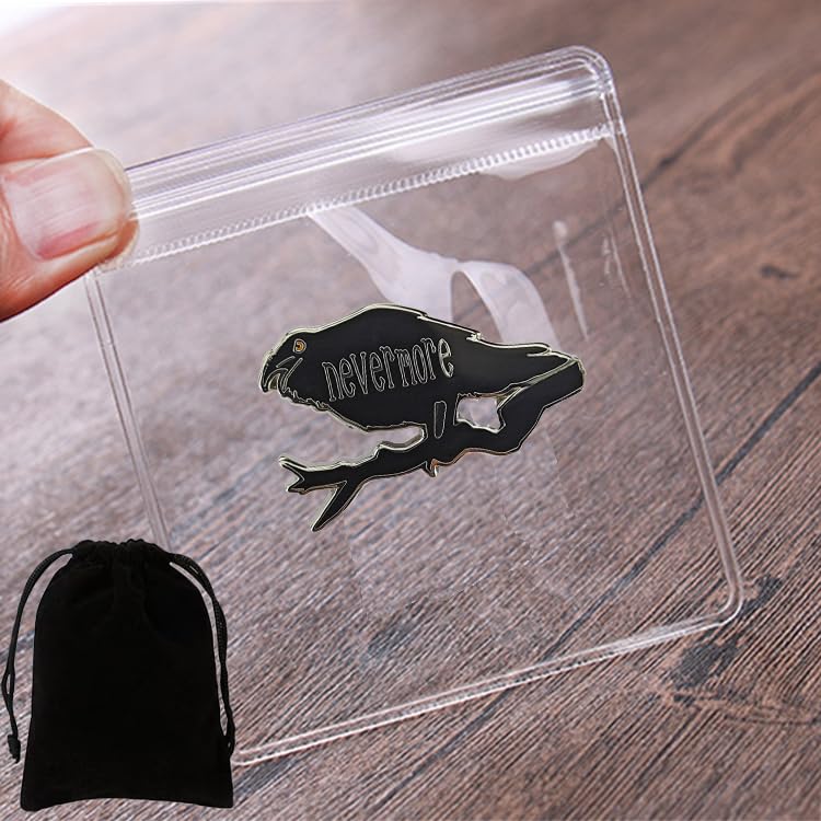 Image of Raven Enamel Pin Lapel Fashion Pin Crow Gothic Literary Enthusiast Fan Gift for Backpacks Hat Jackets