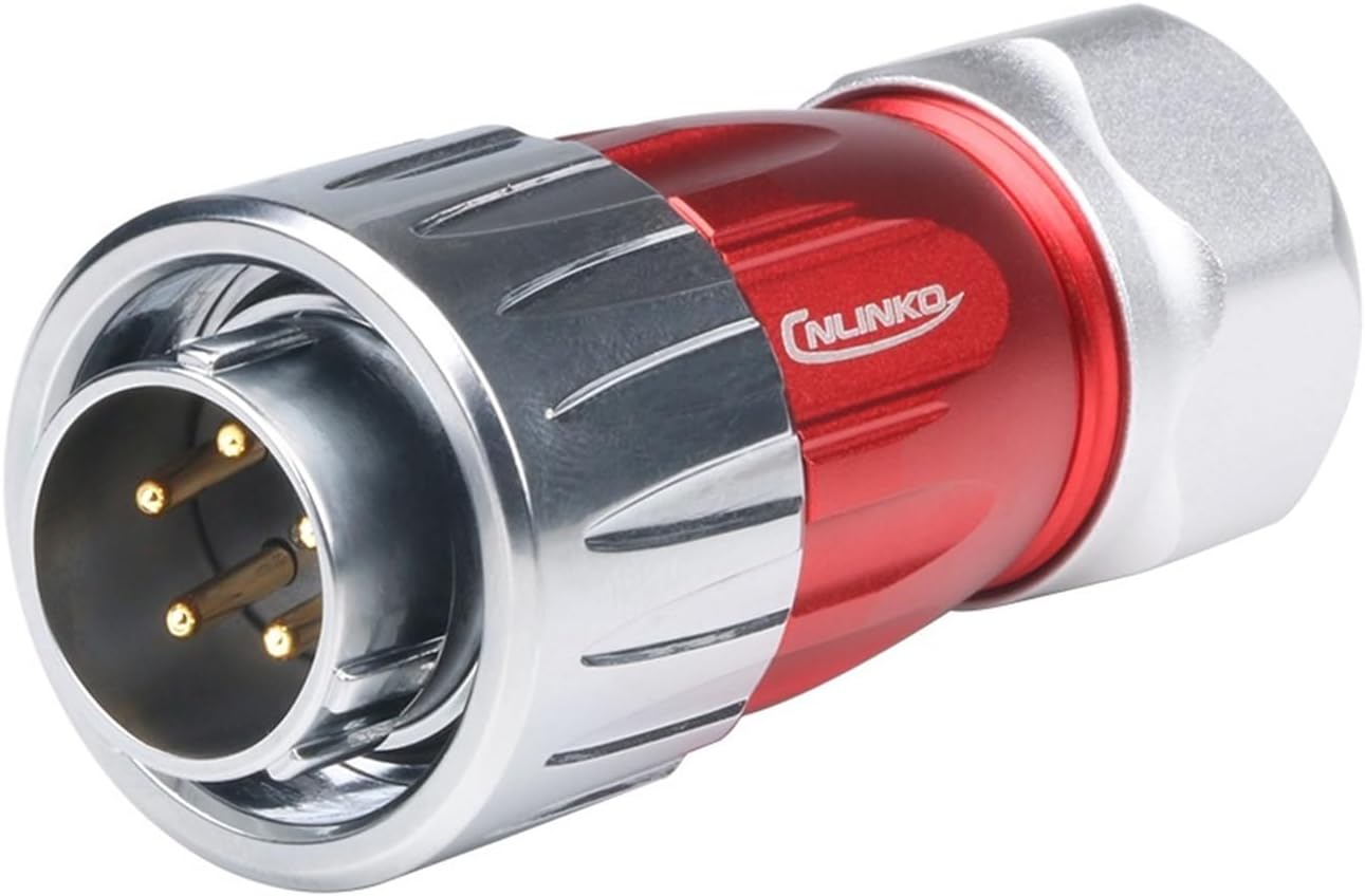 M20 Waterproof Circular Connector Corrosion Metal Housing IP68 Waterproof Soldering Cable Electrical Connector(5-Pin Plug)