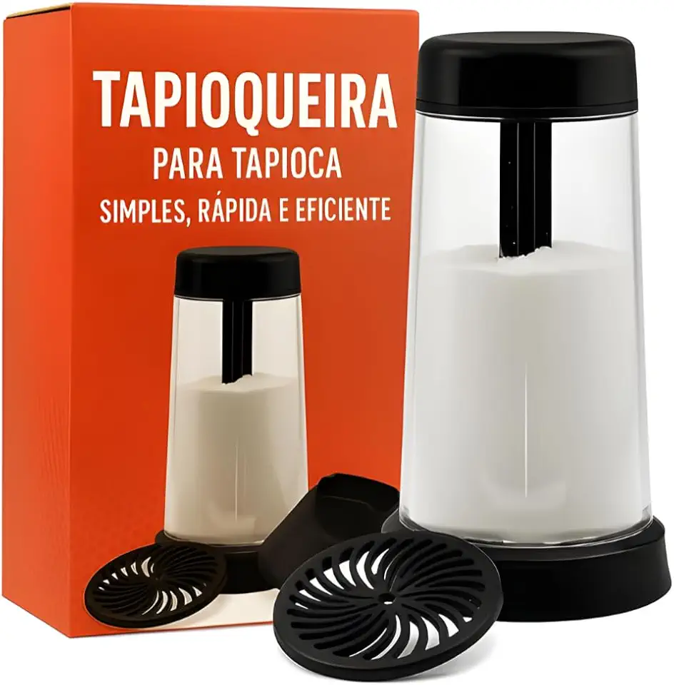 Tapioqueira Peneira Polvilhador 3 em 1 - Peneira Manual para Farinha, Açucar, Pó de Chocolate - Ideal para Tapioca, Panquecas e Receitas Saudáveis - Capacidade 500 G - Fácil de Usar e Limpar