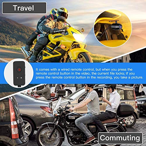 Motorcycle Dash Cam,Blueskysea DV128 1080P Dual Lens Video Recorder Motorcycle Camera Front and Rear Waterproof DVR with G-Sensor, Loop Recording,GPS,Manual Lock,Night Vision