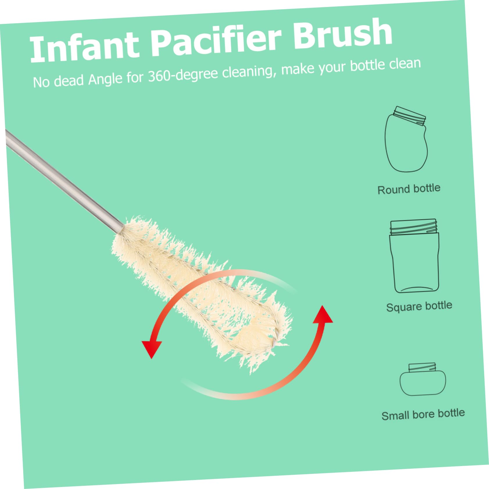 WOFASHPURET Practical Cup Brush Set Long Handle Bottle Brush Efficient Cleaning for Cups Mugs Easy to Use