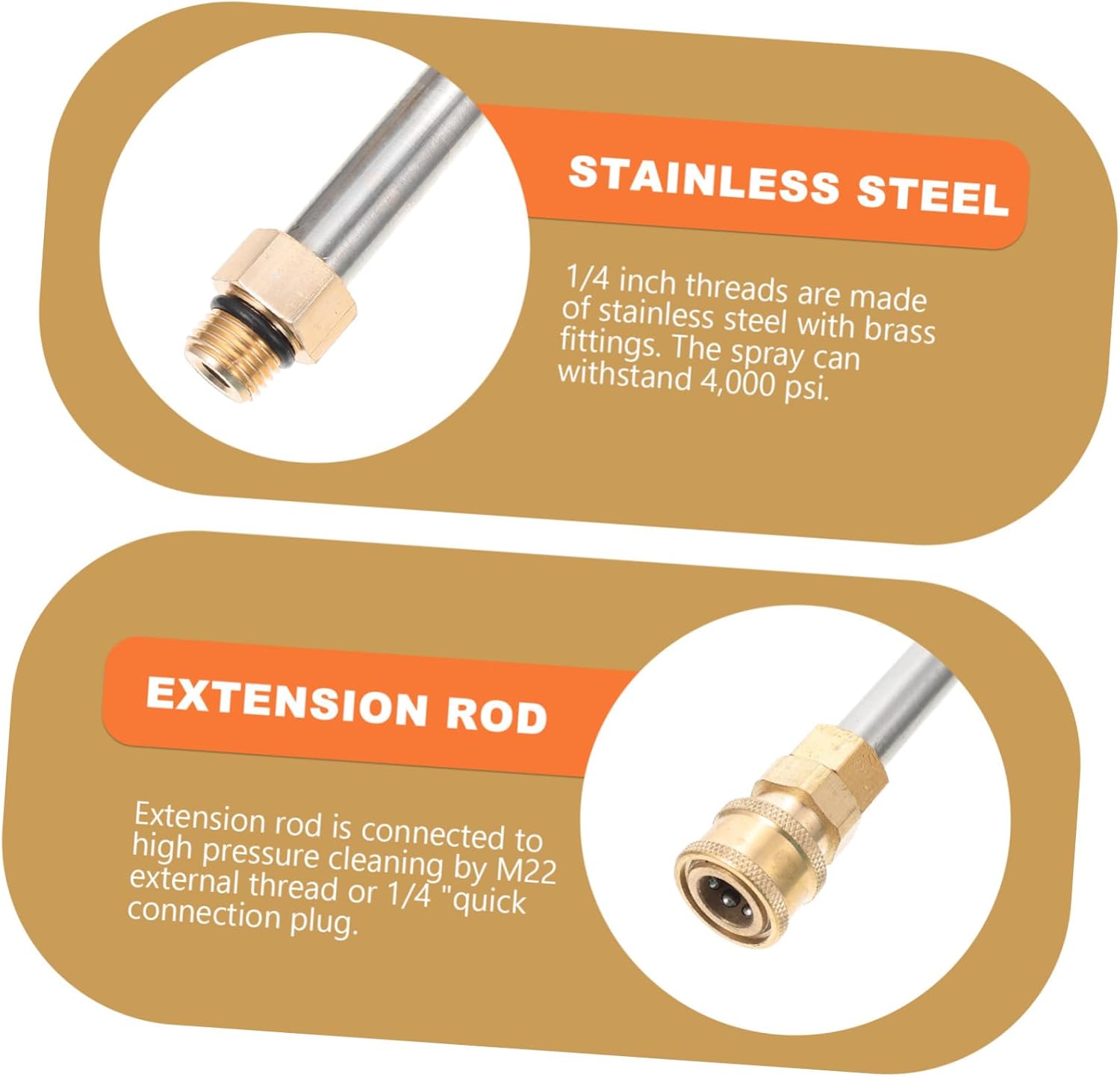 Toyvian High Pressure Washer Extension Wand Set 6 Piece Nozzle 1/4 Connector for Car Wash Gutter Cleaning and Outdoor Use