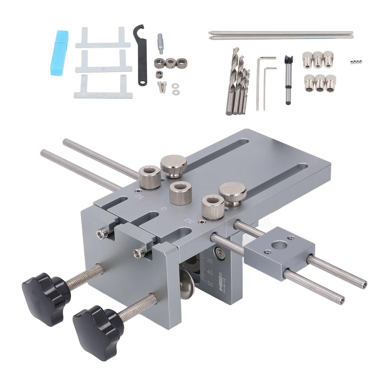 Aramox Zestaw Przyrządów do Kołków 3 w 1, Samocentrujący Przyrząd do Kołków z Tulejami 6 Mm 8 Mm 10, Lokalizator wierteł z Aluminium 6061, Napraw Drewna i Stolarki
