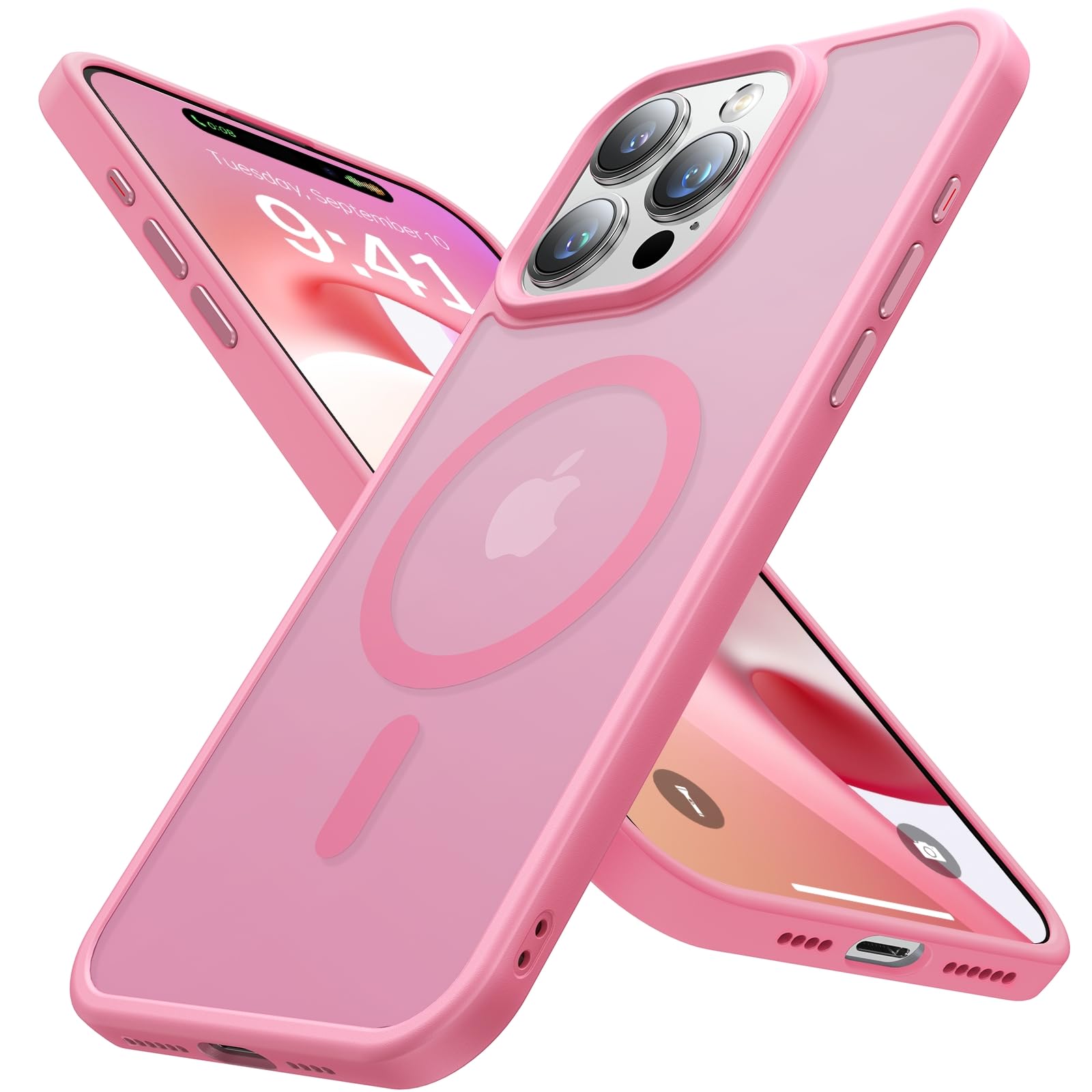 Coque iPhone 15 Pro Max fine rose contre les chutes et chocs