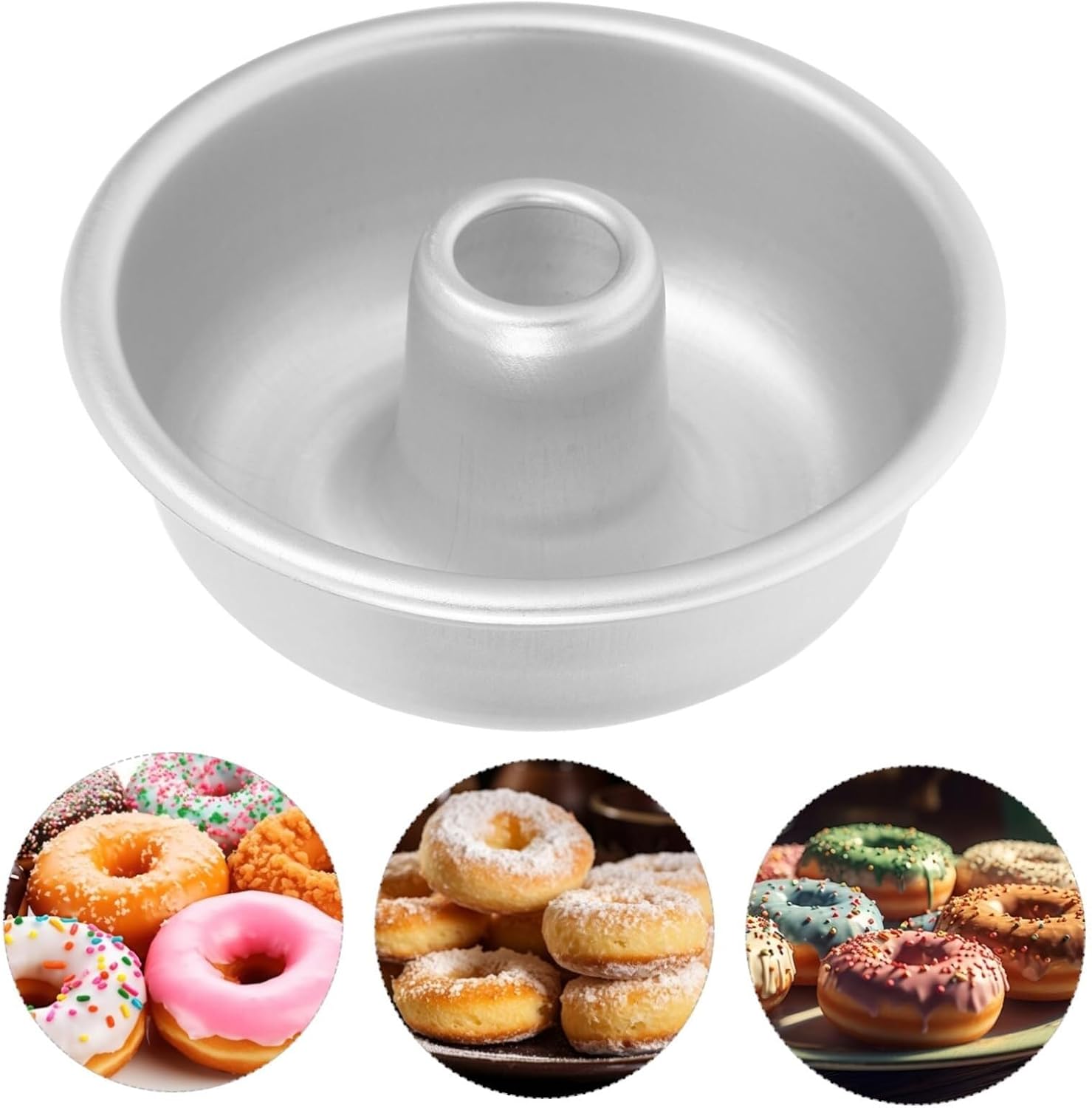 Angel Food Cake Pan Non- Stick Chiffon Tube Pan Donut Mold Doughnut Baking Cake Mold Baking Tins for Muffins