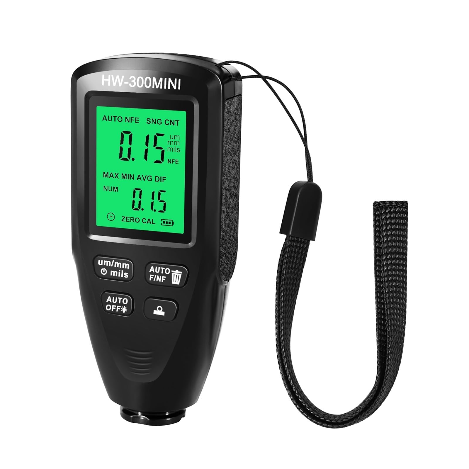 Lackschichtdickenmessgerät, Autolack Dicke Meter Beschichtung Dicke Tester Dicke Gauge for Autos 0,1 mikron/0-2000um Mini Tragbare Gauge(Noir)