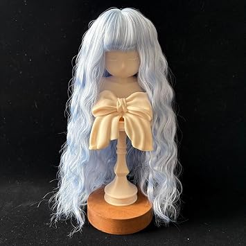 Yutotue Dolls Curly Hair Wig for 1/3 1/4 1/6 BJD Doll DIY Replacement Dolls Accessories for 1/6 BJD Doll,Blue