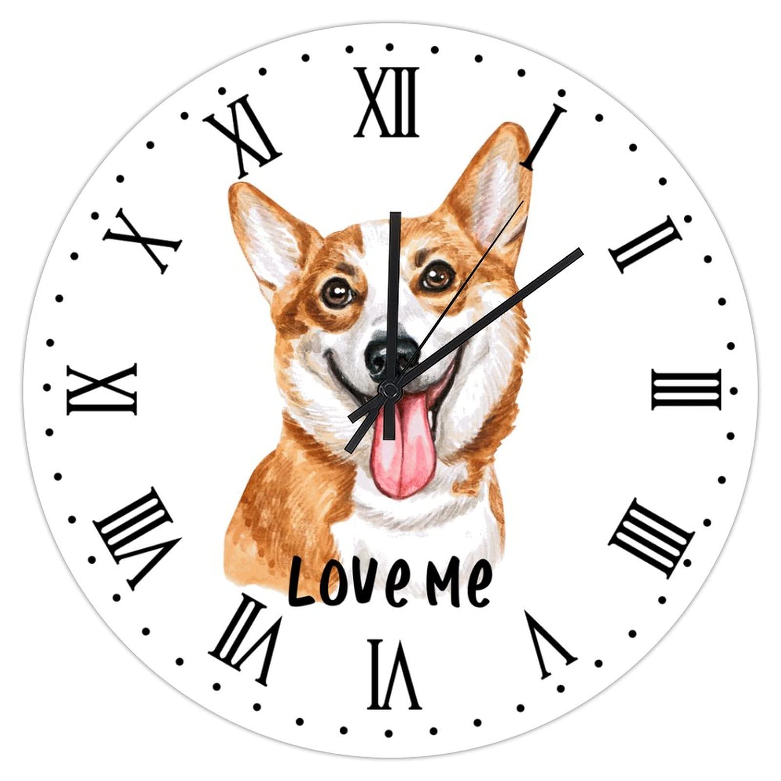 Horloge murale Corgi sans tic tac grande pendule silencieuse 38cm
