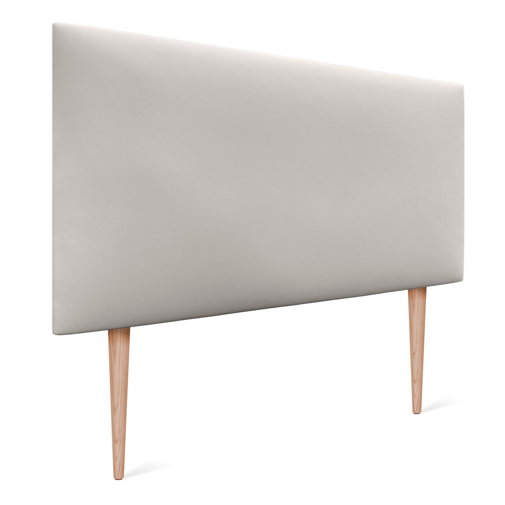 DHOME Cabecero de Polipiel o Tela AQUALINE Liso y con Patas Cabeceros Cabezal tapizado Cama (Polipiel Blanco Hueso, 105cm con Patas (Camas 80/90/105)