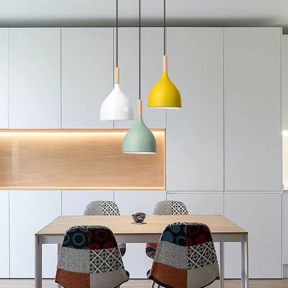 Macaron Ceiling Chandelier Fashion Pendant Lamp Single Head Hanging Light(White)