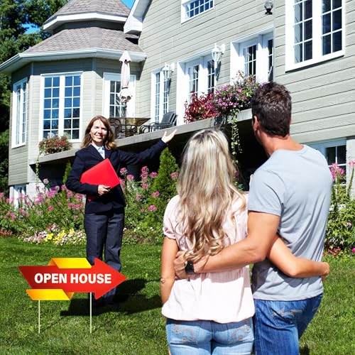 Lesnala 10 Pcs Double Sided Open House Signs with Stakes 16.9 X 6.5 Inch - Image 5
