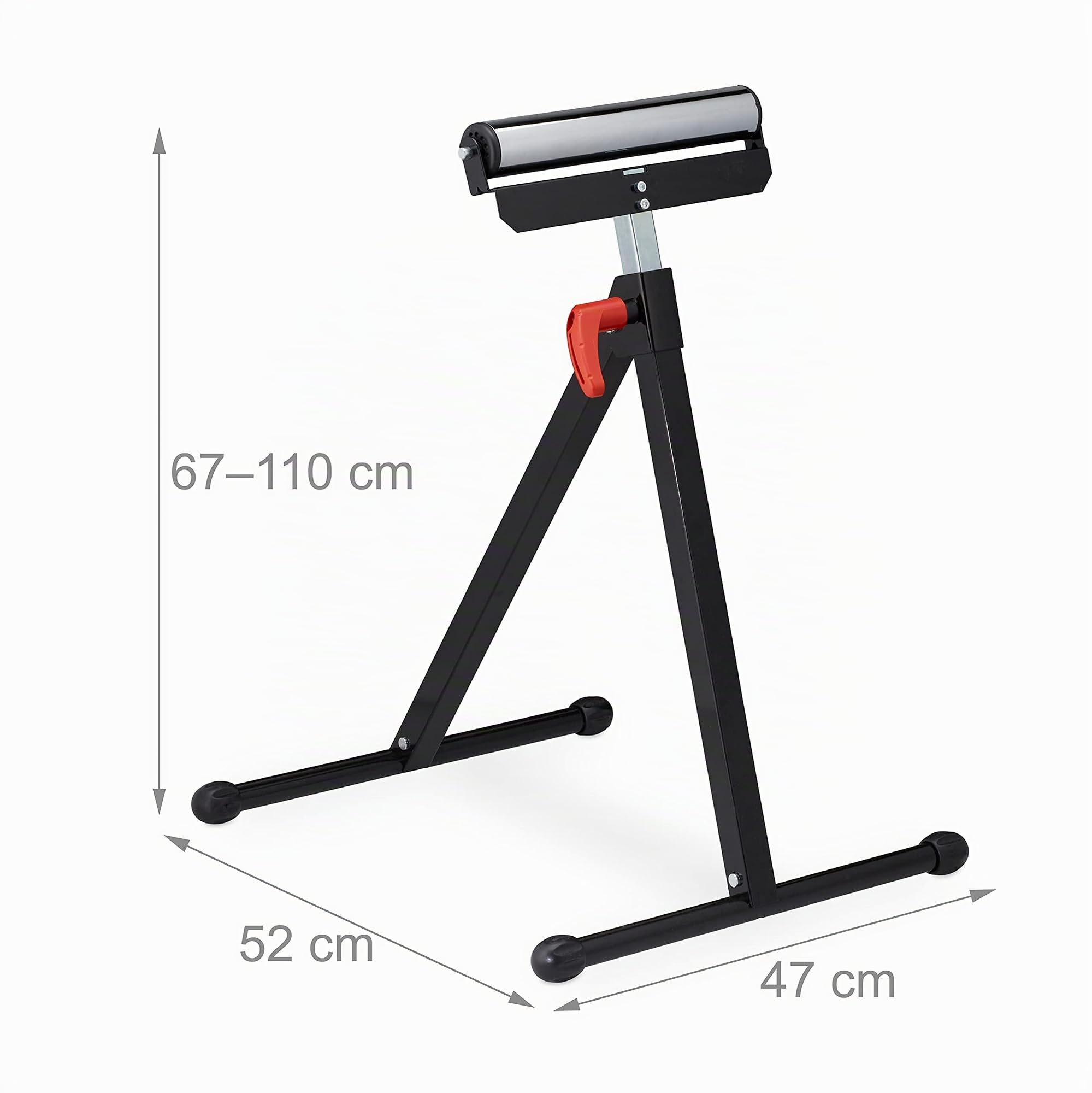 Relaxdays Rollenbock, stufenlos höhenverstellbar, 67-110 cm, klappbar, bis 60 kg, Rollbock Werkstatt, Stahl, schwarz