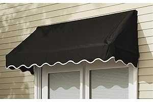 CASTLECREEK 4' Window Door Awning Sun Shade Canopy Outdoor Patio Cover, Black