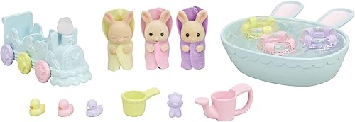 Calico Critters Juego de baño para bebé de trillizos