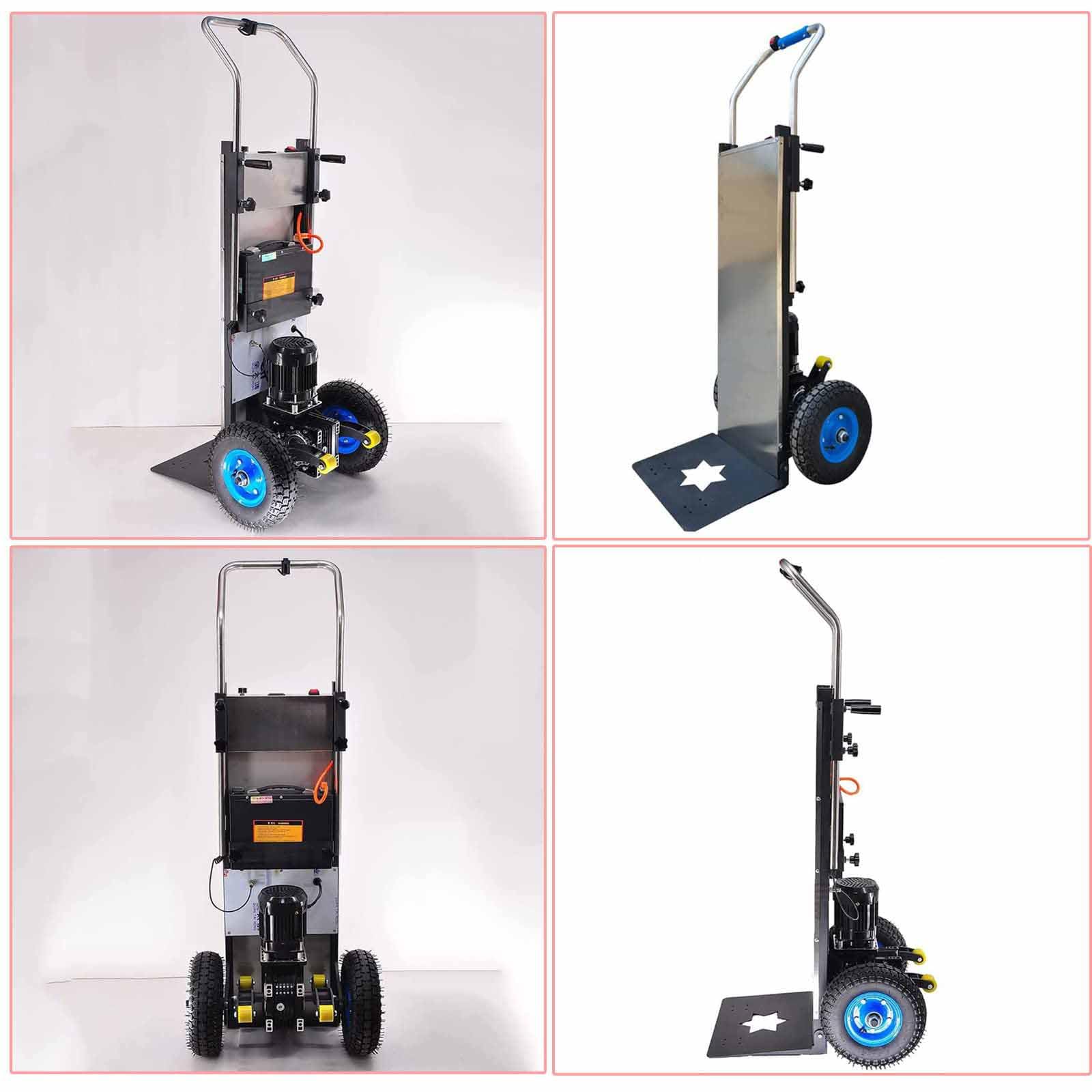 1200 W Carrello Saliscale Elettrico, Facile da Usare e Portatile, Batteria Rimovibile, Motore Brushless, Carrello per Sacchi Oggetti Pesanti su E Giù Scale,001