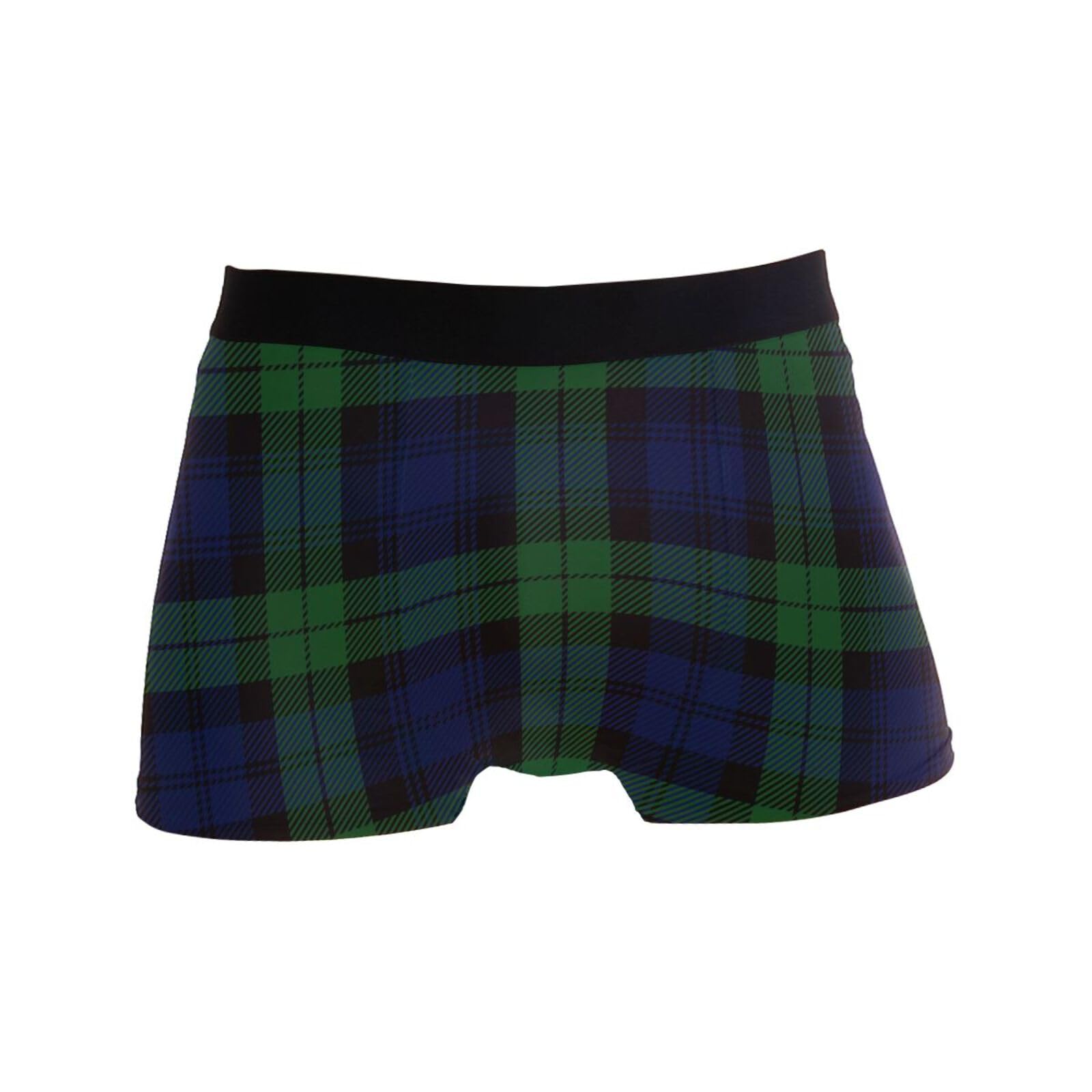 Peiyeety Men's Black Watch Tartan Plaid Underwear Boxer Briefs