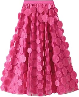 Vestido de verano para mujer, diseño de lunares, color negro, elegante, cintura alta, cóctel, boda, falda acampanada midi con monedas, Rosa intenso., talla única