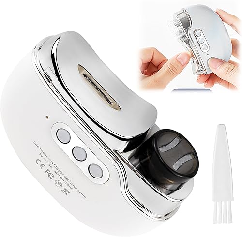 Cortauñas eléctrico 3 en 1 mejorado con colector y luz LED, cortaúñas eléctrico automático para mujeres y hombres, lima de uñas para bebés, niños,