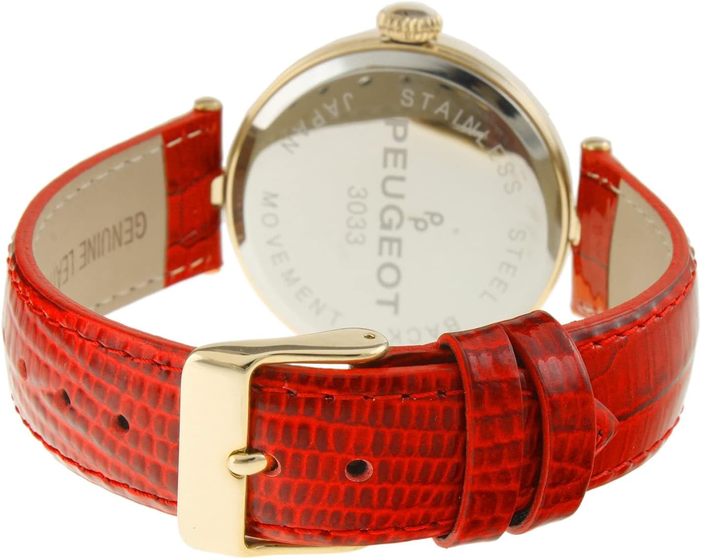Women's 38mm Watch T-Bar Dress Red Leather Strap - Image 3