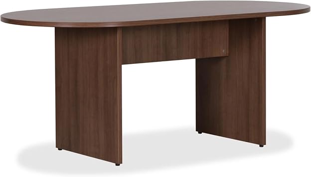 Lorell, LLR69988, Essentials Walnut Laminate Oval Conference Table, 1 Each