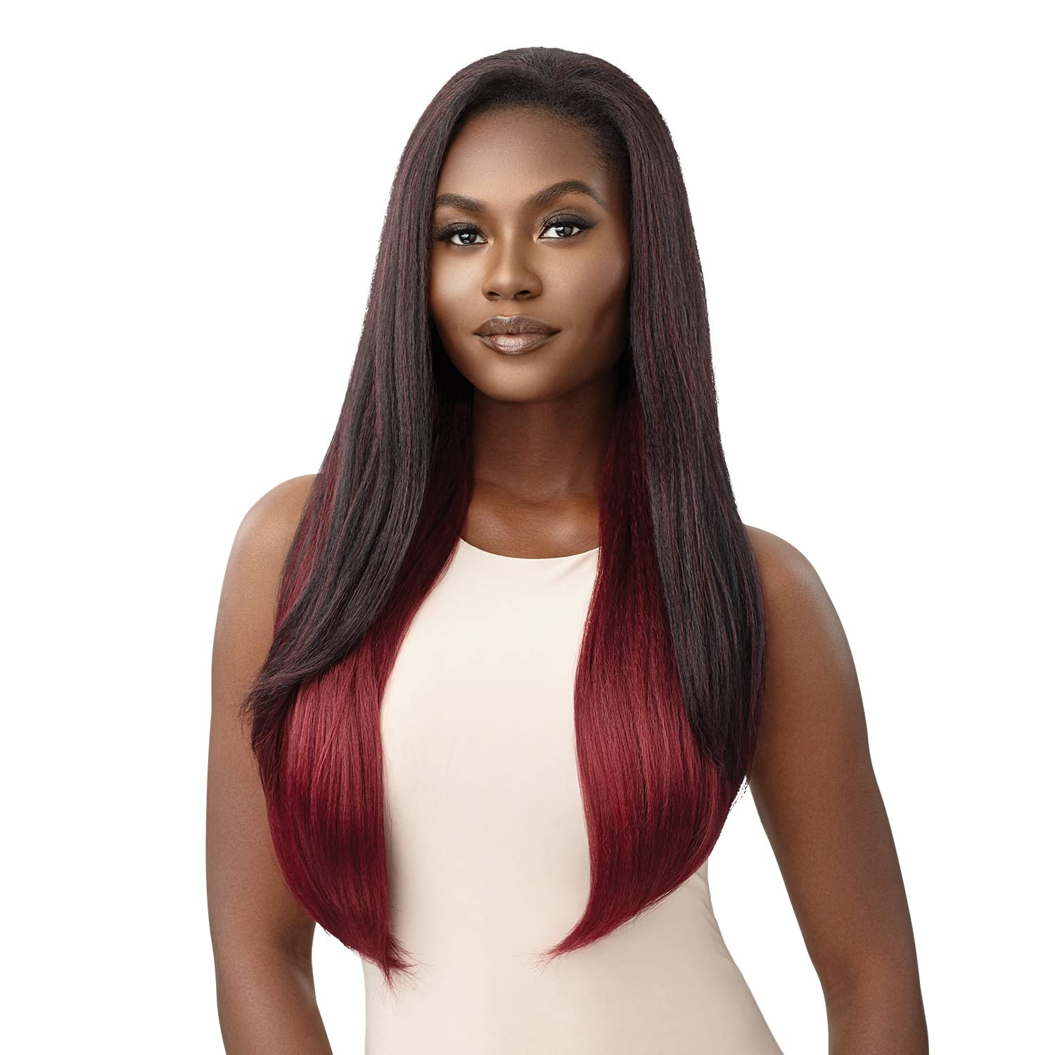 Outre Half Wig Quick Weave Neesha Soft Natural New Half Wig Cap NEESHA H306 (DR2/HNBRN)