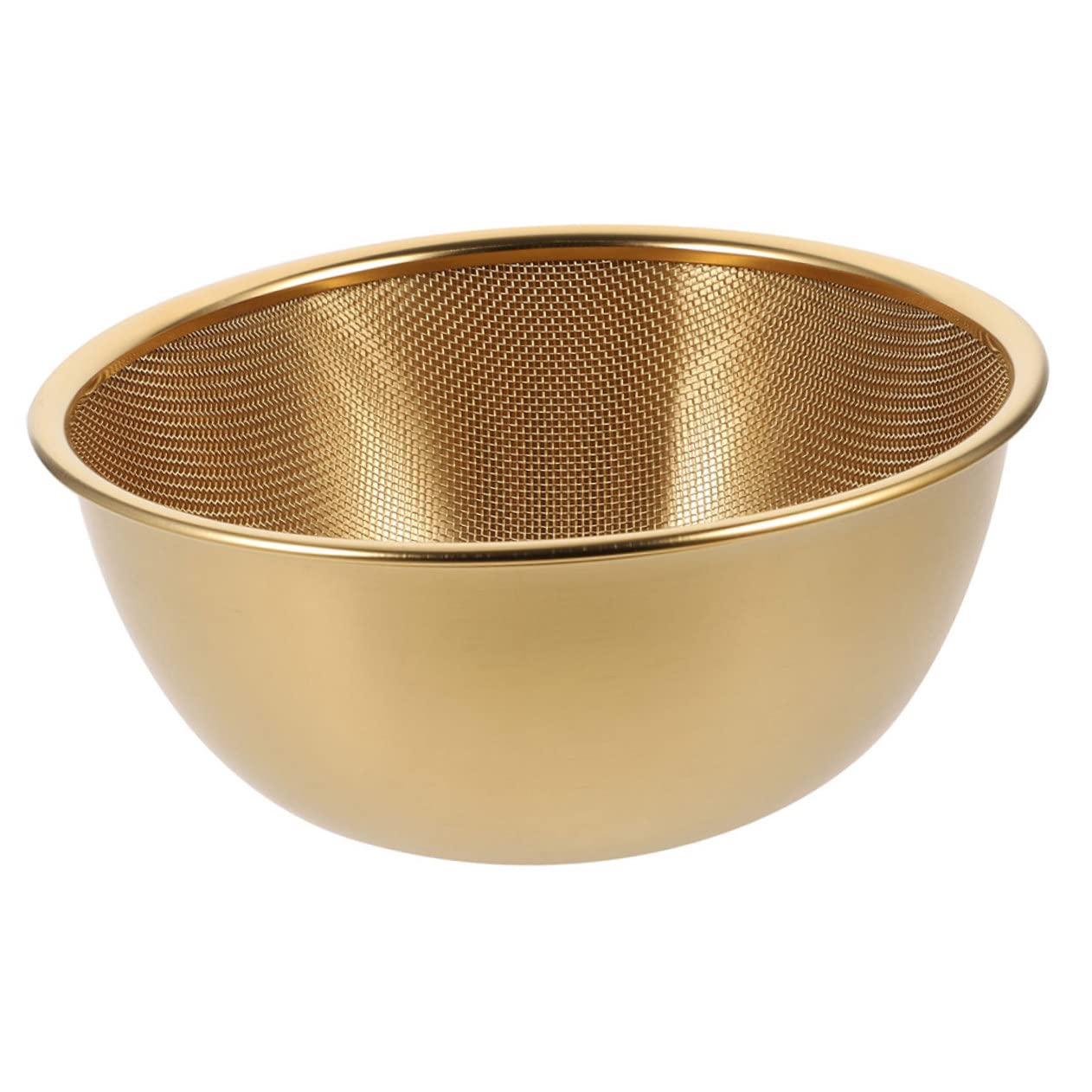 Colador Escurridor de Arroz 1 Juego de Acero Inoxidable para Cocina | Lavar Verduras y Frutas, Dorado, Uso Prolongado y Alta Dureza, No se Deforma Facilidad