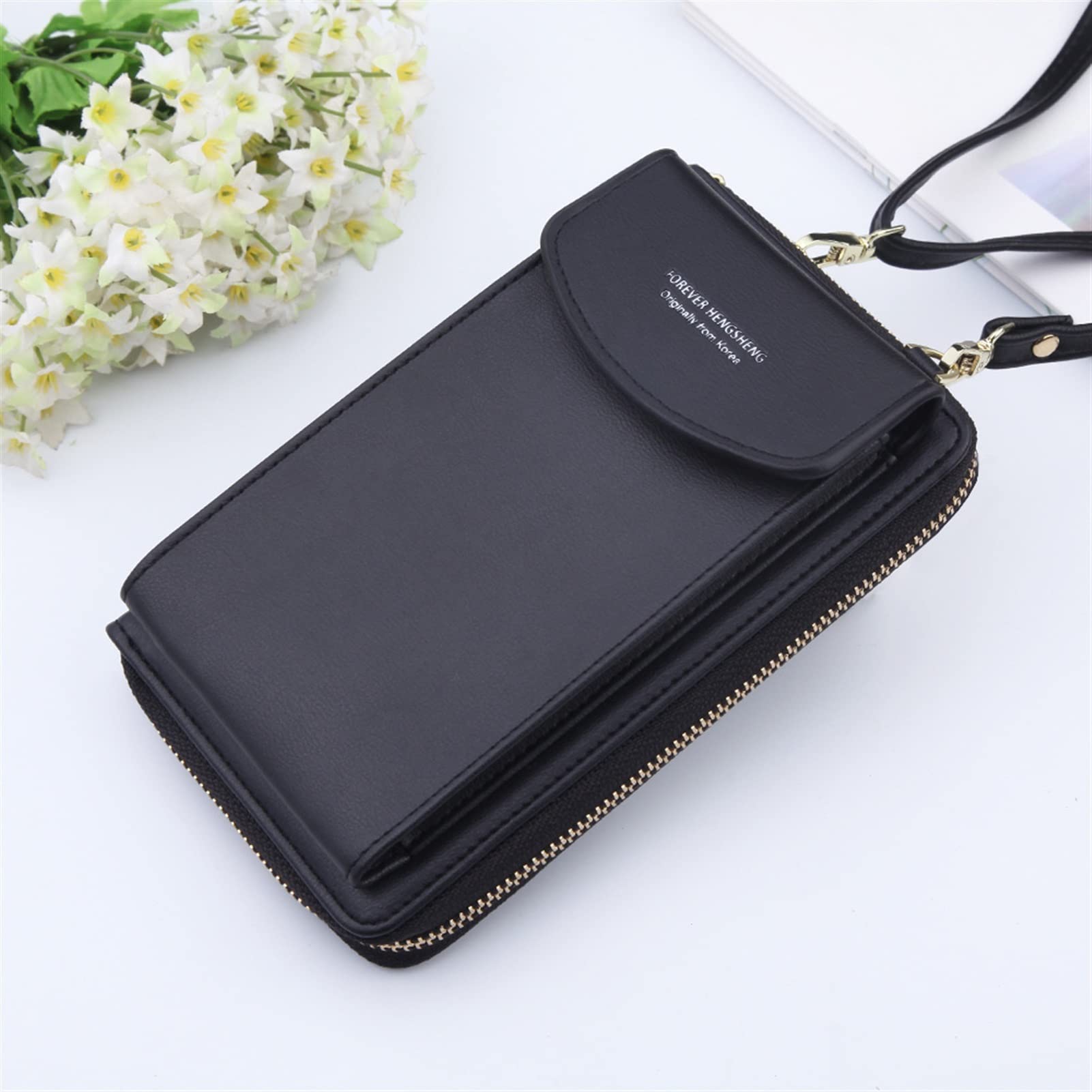 Porta Biglietti da Visita Porta carte Donne Portafoglio lungo portafoglio Borsa a tracolla Femminile Portafogli Clutch Lady Borsers Zipper Phone Pulsante Pocket Holder Portabiglietti da Visita