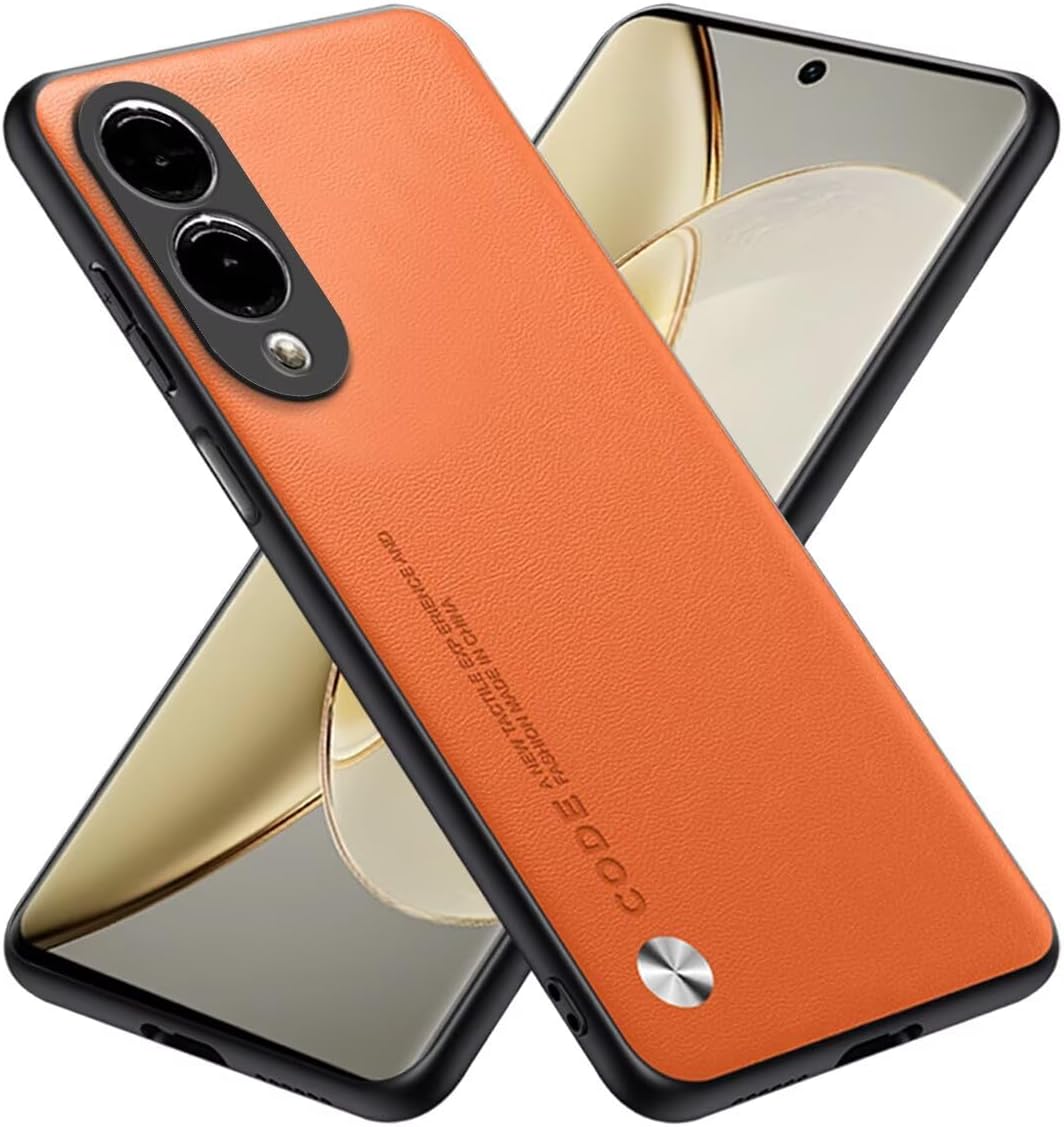 Samsung s25 Edge – RankOne Coque en silicone compatible avec Samsung Galaxy S25 Edge (6,7 pouces), Orange