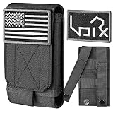 Urvoix Molle Phone Pouch for Belt, Tacitcal Cell Phone Holster Bag Cover Case for iPhone 17 Pro Max/16 Pro Max/iPhone 15 14 13 12 Pro Max/iPhone 16 15 14 Plus, with Patches