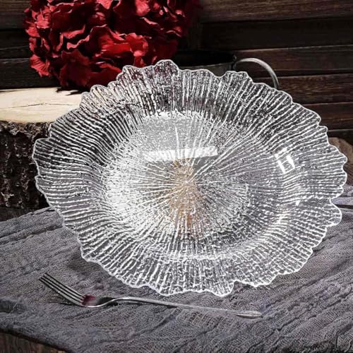 Platos de acrílico premium 13" transparentes set de 6 miniatura 1