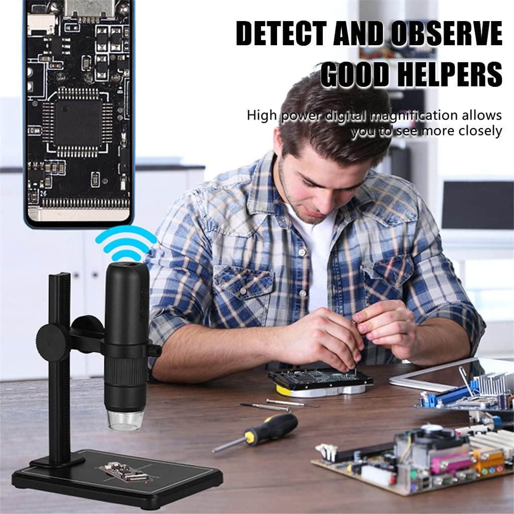 Video Microscope with 8 LED 1080P 1000X 37DB White Electronic Digital for Android iOS PC