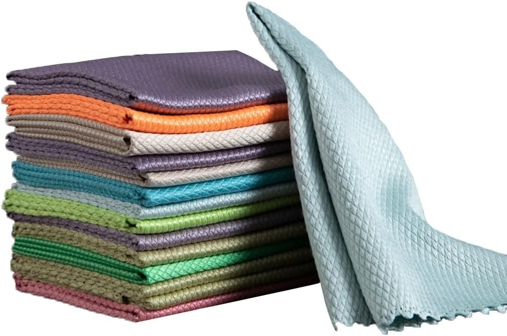 YATUOPNG Cleaning Cloths-Multipurpose Fish Scale Cloth For Kitchen/bathroom/office,Easy To Clean,Strong Water Absorption(5pcs,25x25cm)