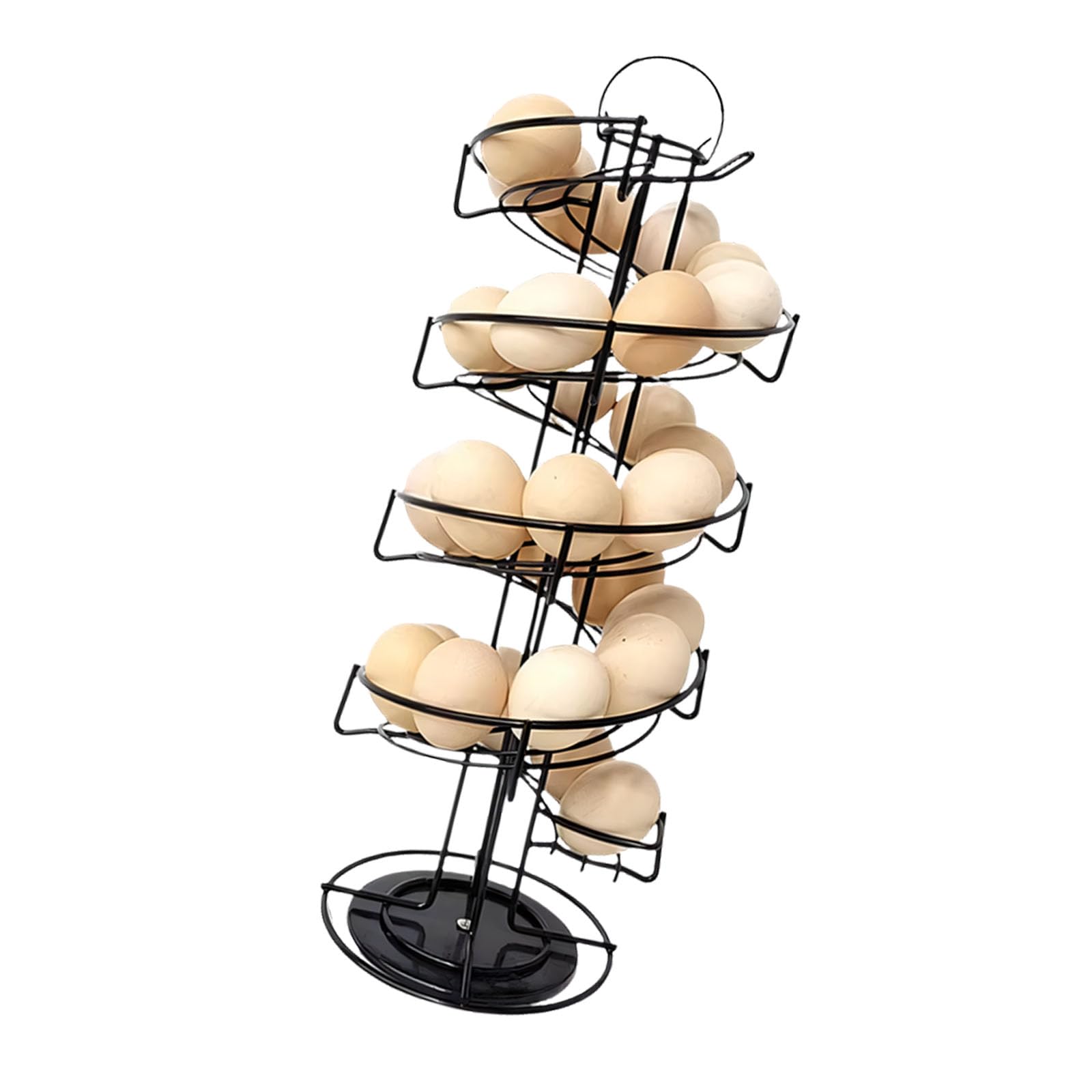 Hrtyvhin Black Vertical Turning Oocyte And Coffee Portion Stand Holds 36 Pieces Strong Iron Construction Multi Purpose Kitchen Rack