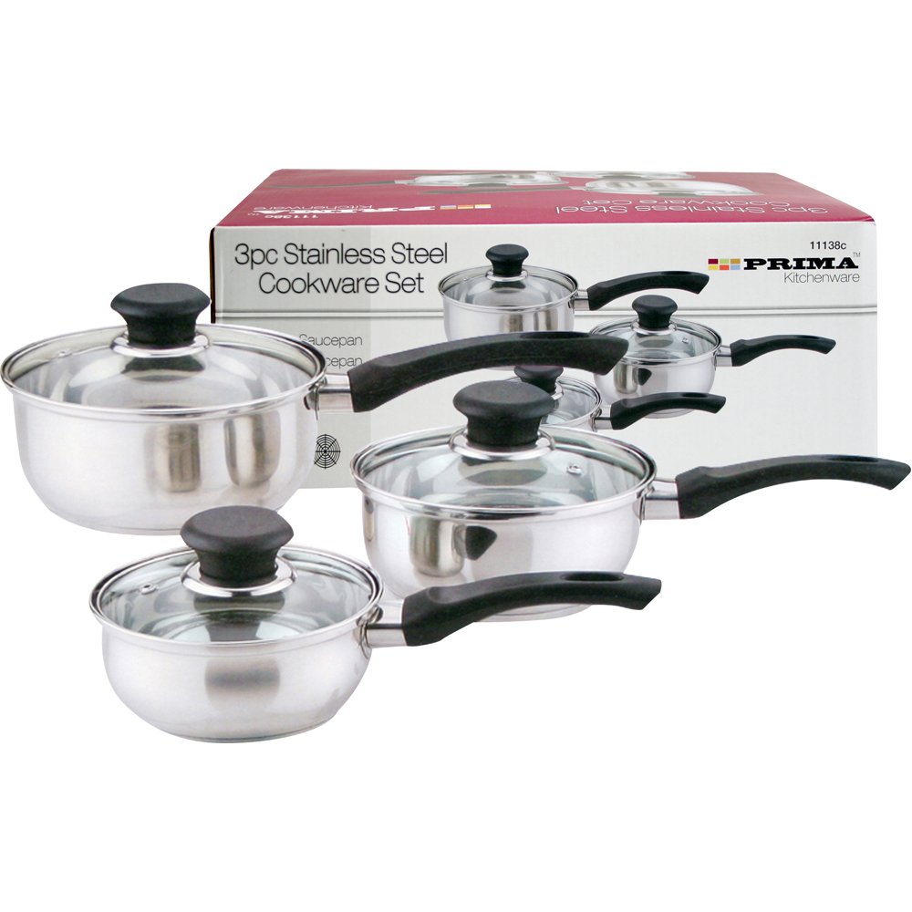Batterie de cuisine en acier inoxydable Prima kit complet 6 pièces durables