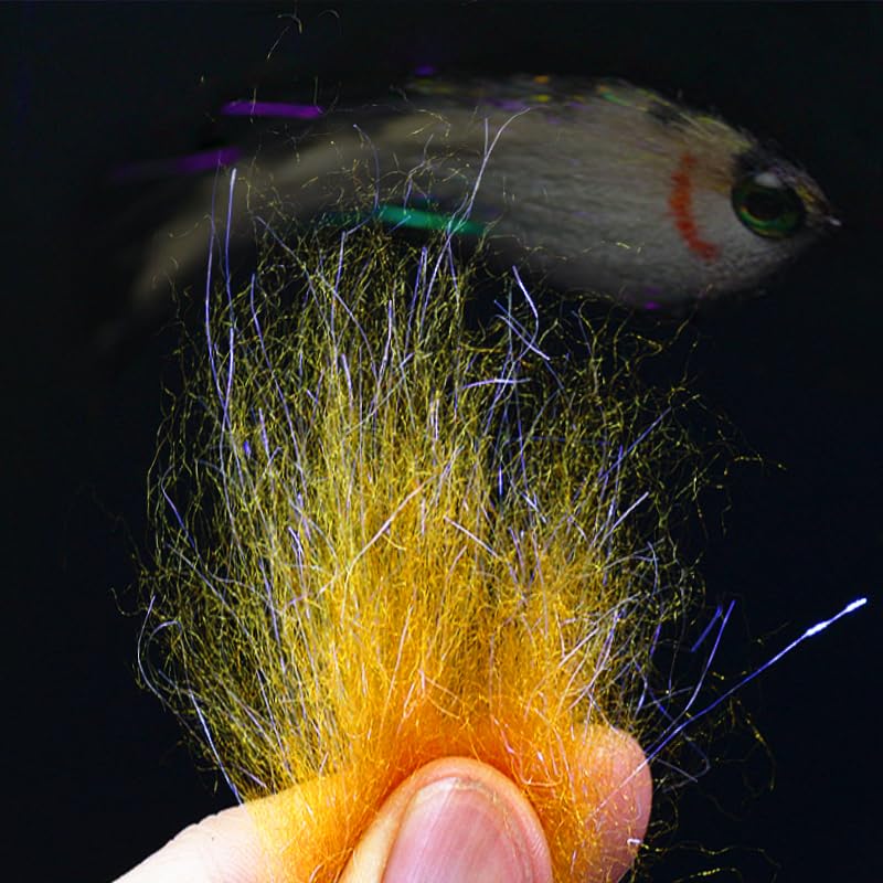 Fly Tying Laser Yarn 6 Deep Colors Fly Tying Dubbing Long Laser Fiber Dub Fly Tying Materials