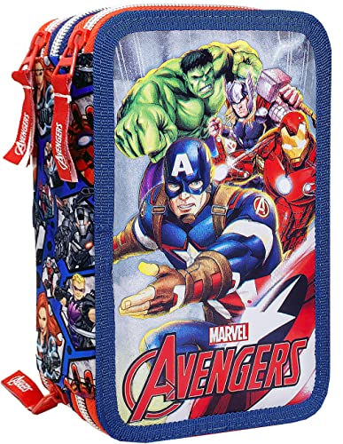 Karactermania 51548 Astuccio Avengers – 22 Cm – Blu – Portatutto Scuola Con Lampo