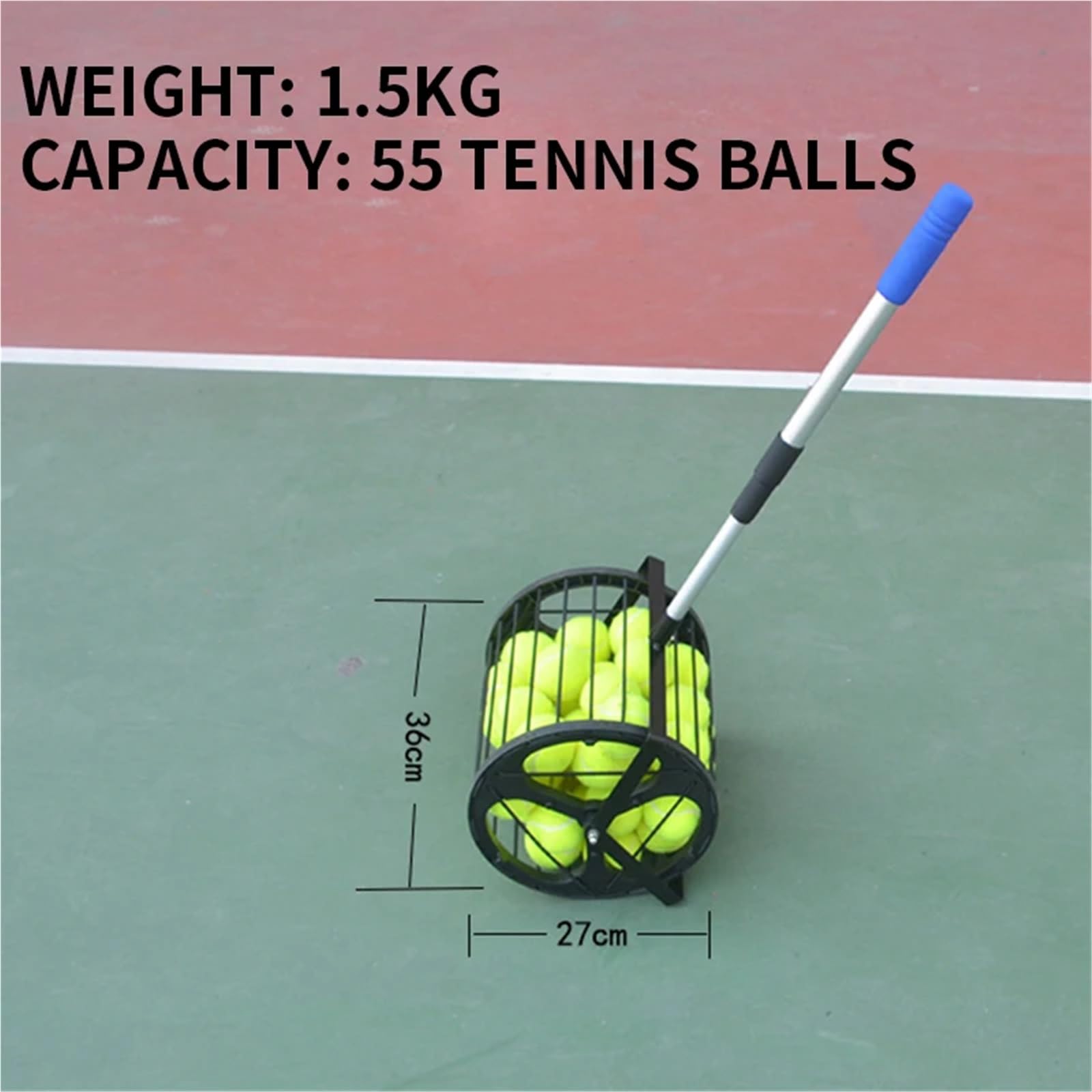 Tennis Ball Picker Tennis Recycler Pick Up Baskets Tennis Court Cleaning Aids Tennis Storage Tool Tennis Balls