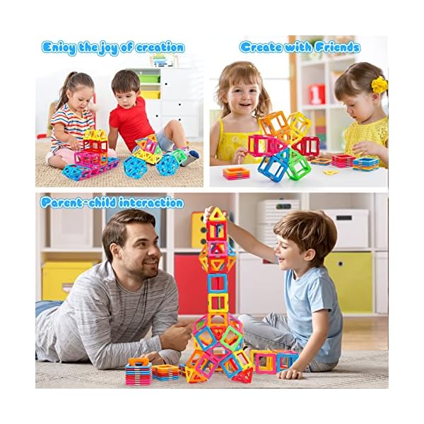 idoot Magnetic Tiles Building Blocks Toys for Kids, Educational STEM Toys Gifts-Starter Set for 3+ Year Old Kids Toddler Activities - Image 6